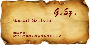 Gacsal Szilvia névjegykártya